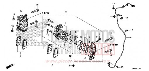 FRONT BRAKE CALIPER CRF1000DK de 2019